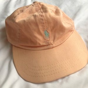 RARE peach Polo logo hat